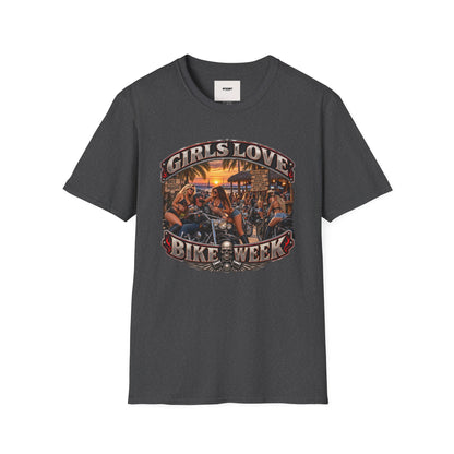 Girls Love Bike Week T-Shirt — Biker Bar Sunset Graphic Tee