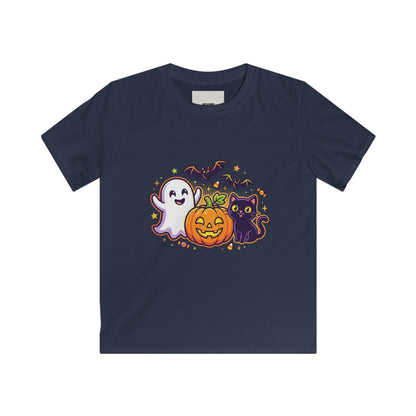 Kids Halloween Tee - Cute Ghost, Jack-O'-Lantern & Black Cat Shirt for Children