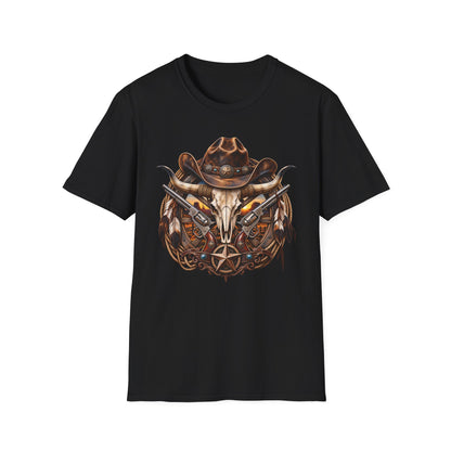 Cowboy Skull T-Shirt — Western Gunslinger Graphic Tee