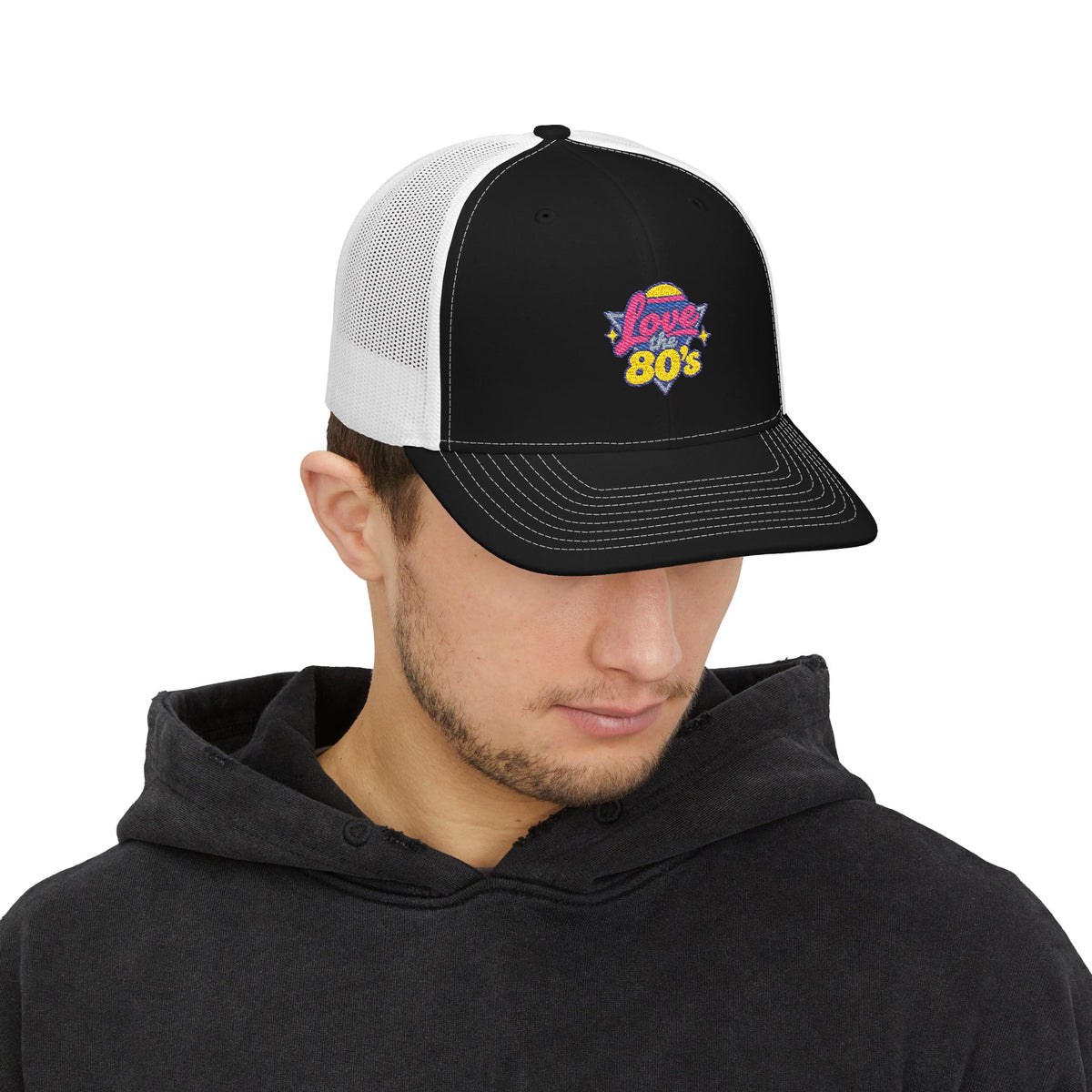 80s Retro Trucker Cap — ‘Love the 80s’ Vintage Neon Snapback