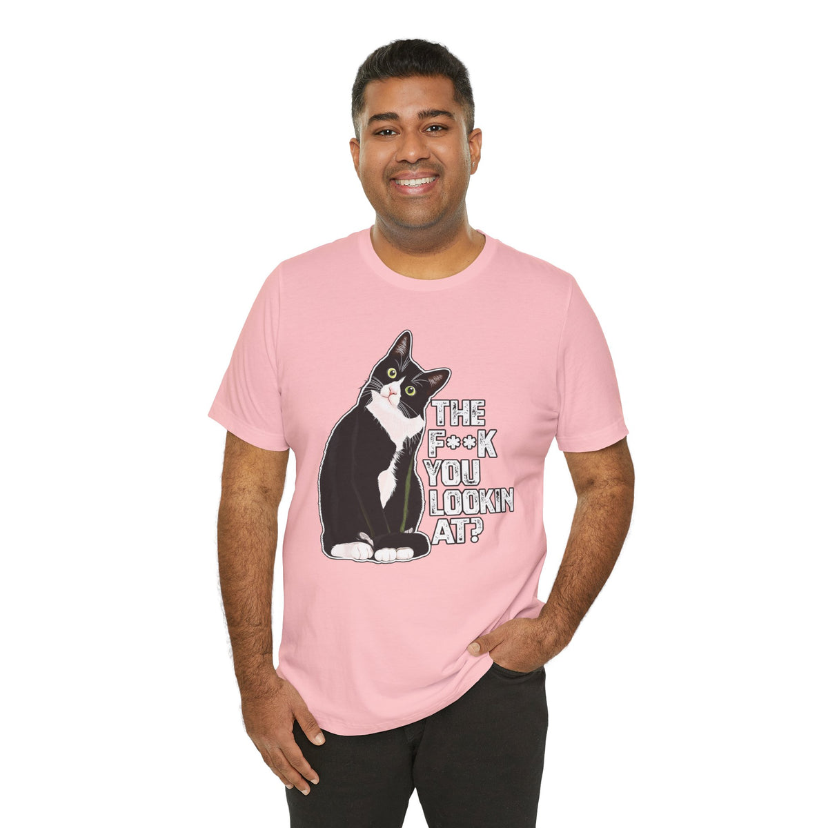 Tuxedo Cat Tee — "The F*ck You Lookin' At?" Graphic Shirt