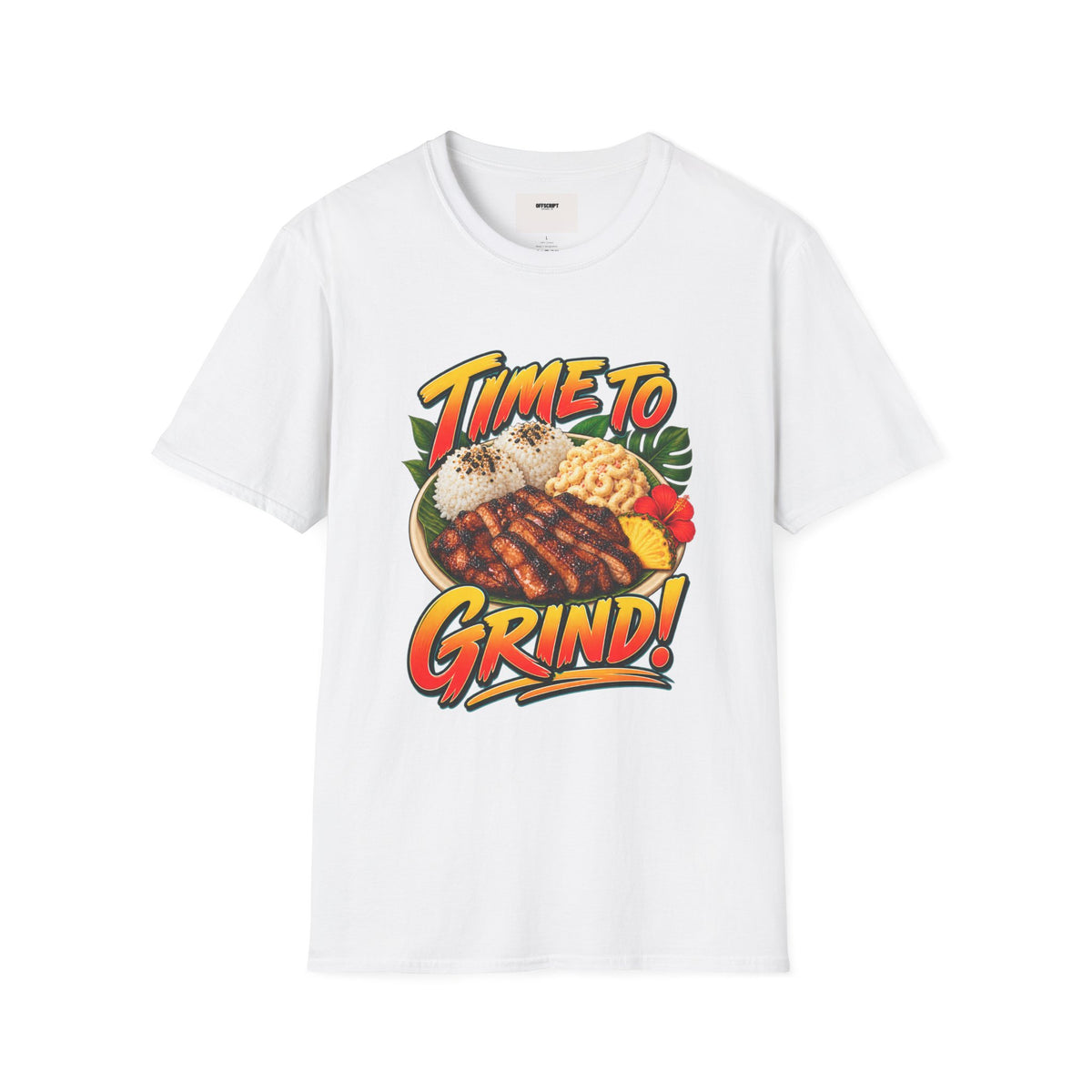 Time To Grind T-Shirt — Hawaiian Plate BBQ Graphic Tee