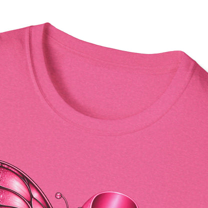 Pink Ribbon Butterfly Breast Cancer Awareness T-Shirt | Support Ribbon Tee