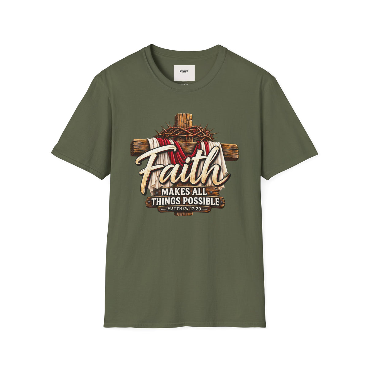 Faith Cross T‑Shirt — "Faith Makes All Things Possible" Christian Tee