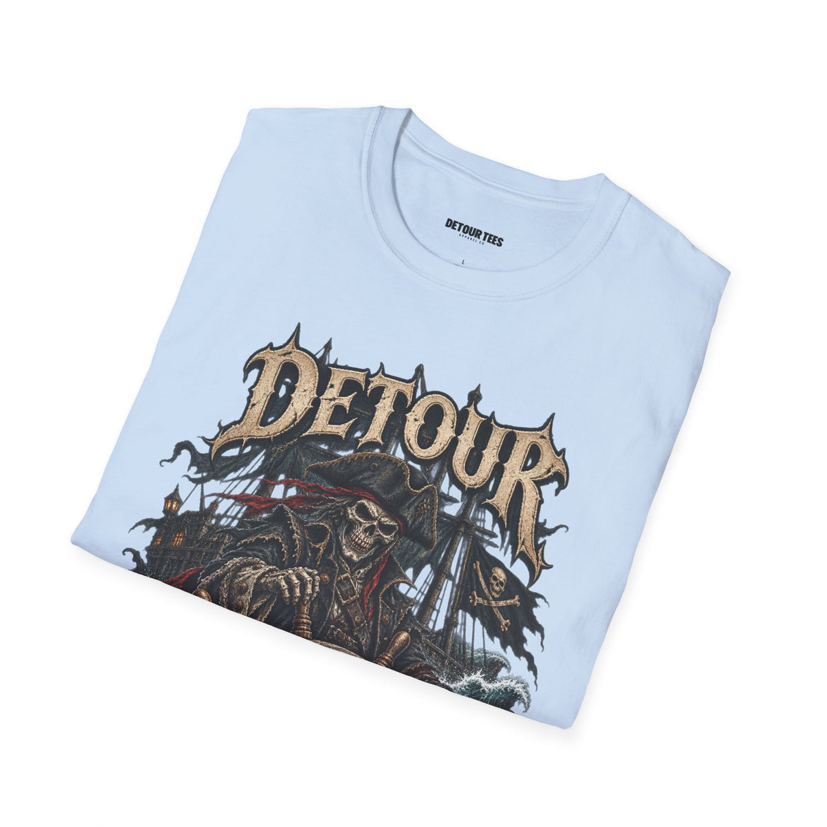 Detour Skull T-Shirt — "Take the Long Way" Vintage Biker Graphic Tee