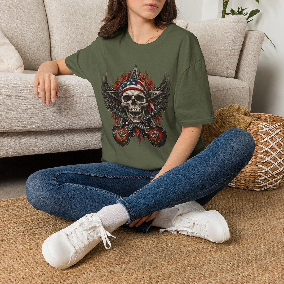Skull & Wings T‑Shirt — American Rebel Rocker Graphic Tee