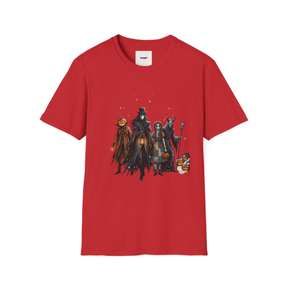 Halloween Gothic Crew T-Shirt — Haunted Pumpkin, Witch & Spooky Friends Design
