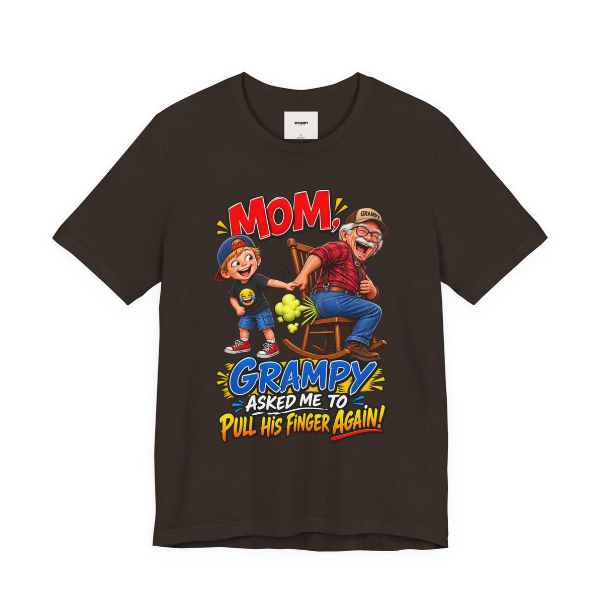 Grampy Asked Me To Pull His Finger Tee — Funny Grandpa & Kid Graphic T-Shirt