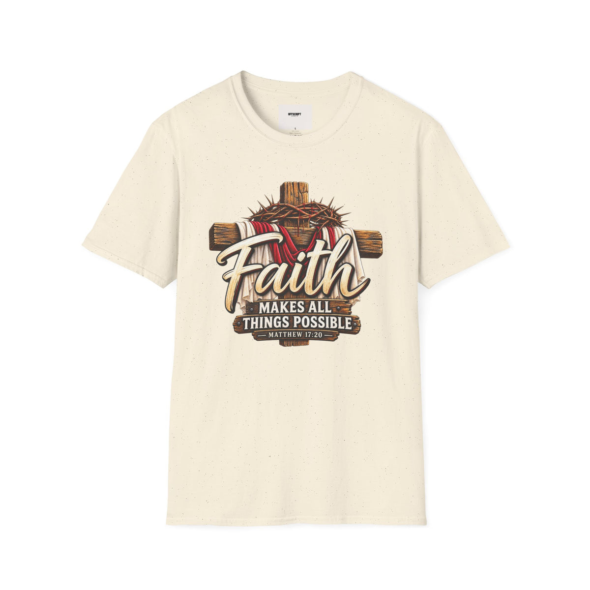 Faith Cross T‑Shirt — "Faith Makes All Things Possible" Christian Tee
