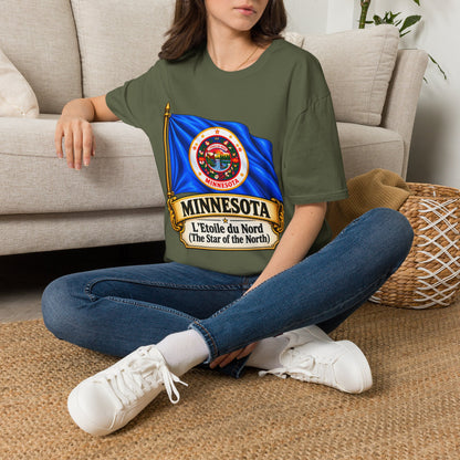 Minnesota Flag T-Shirt - 'Minnesota: L'Étoile du Nord / The Star of the North' Graphic Tee