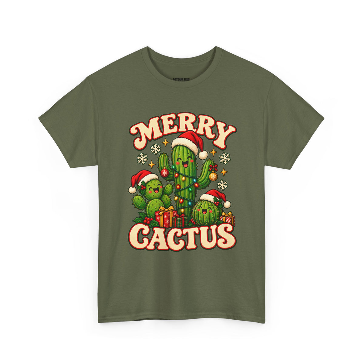 Merry Cactus Christmas Tee — Festive Holiday Cactus Shirt