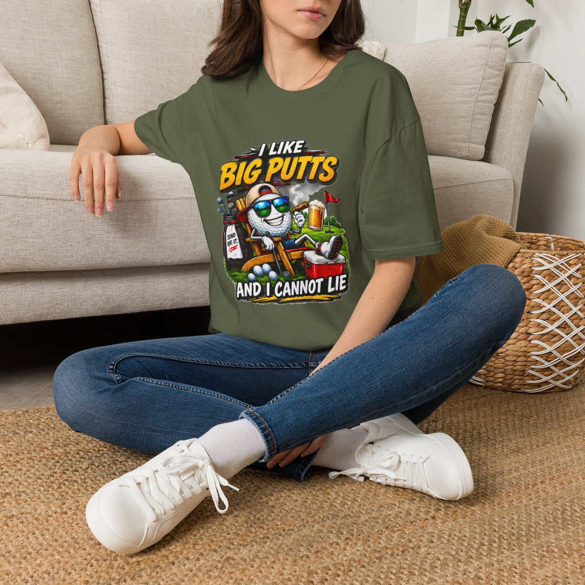 I Like Big Putts Golf T-Shirt — Funny Golf Cartoon 'And I Cannot Lie' Shirt
