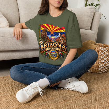 Arizona State T-Shirt — Desert Eagle & Coyote Flag Design