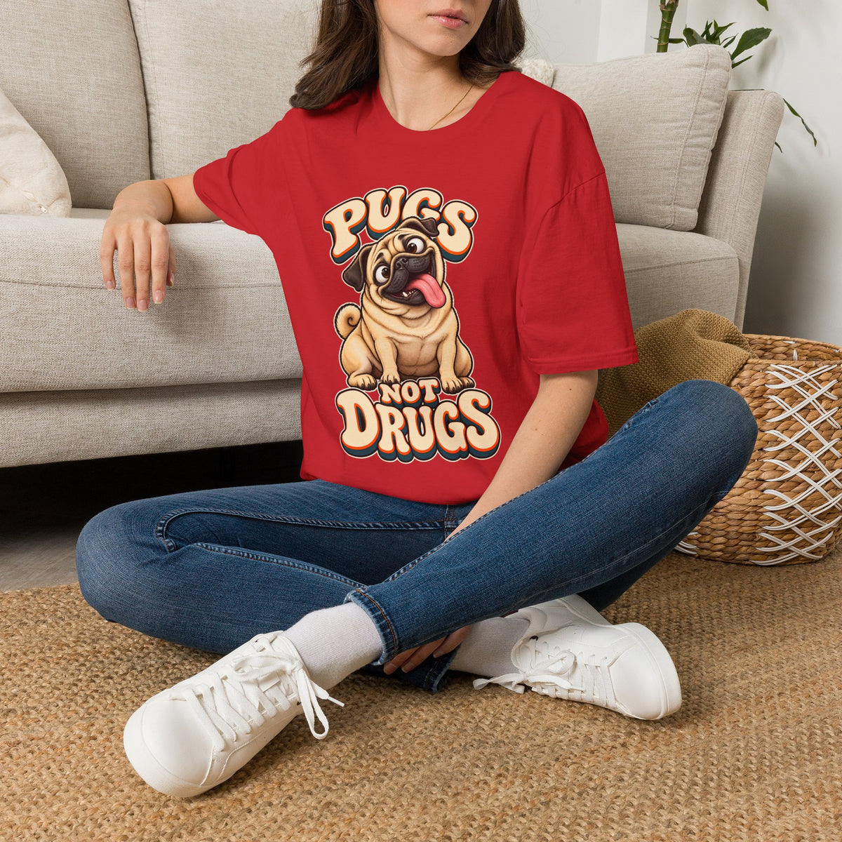 Pugs Not Drugs Funny Pug T-Shirt