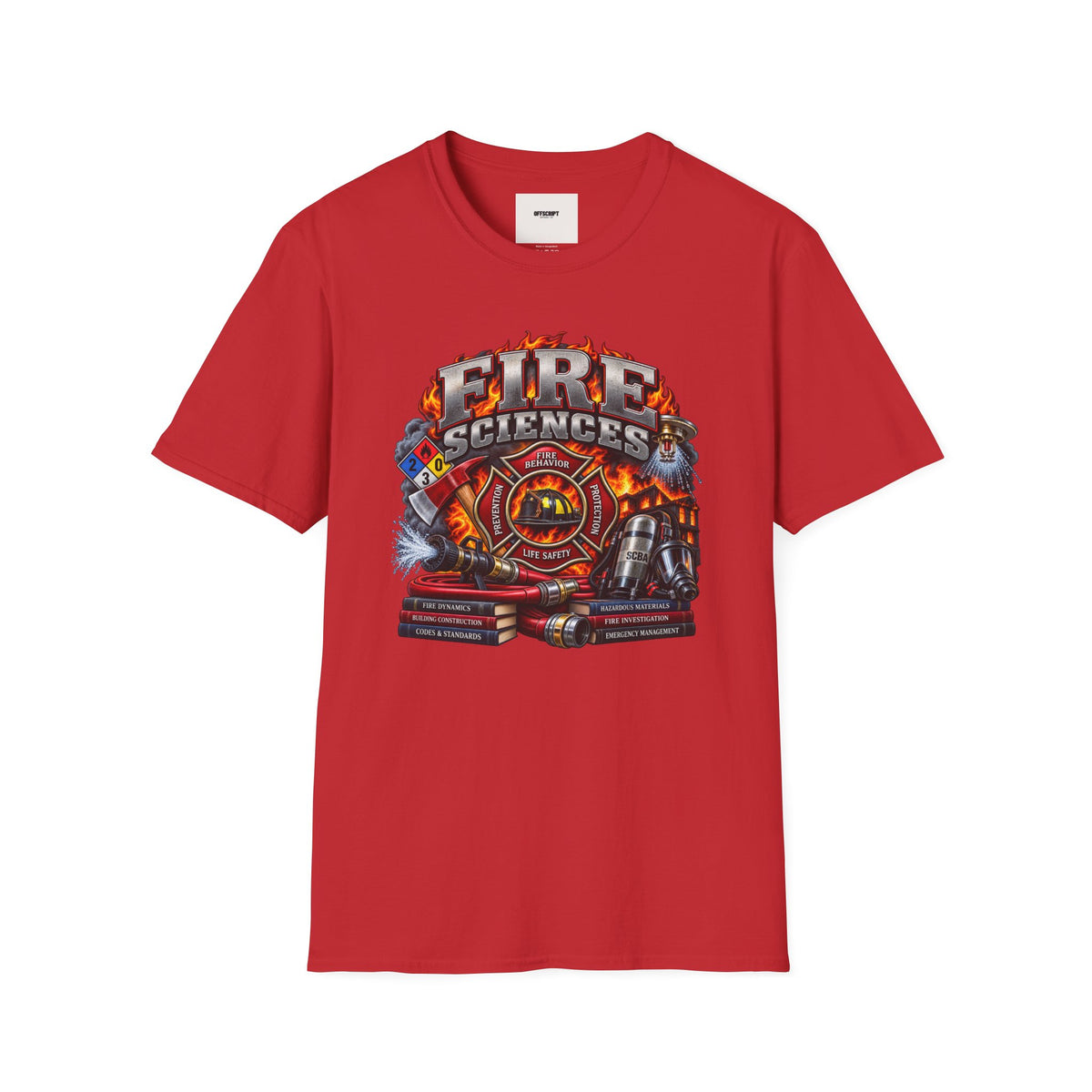 Fire Sciences T-Shirt — Firefighter Department Badge Graphic Tee