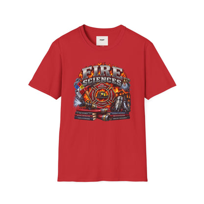 Fire Sciences T-Shirt — Firefighter Department Badge Graphic Tee