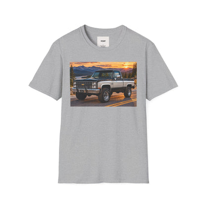 Vintage Chevy Truck T-Shirt — Sunset Mountain Off-Road Tee