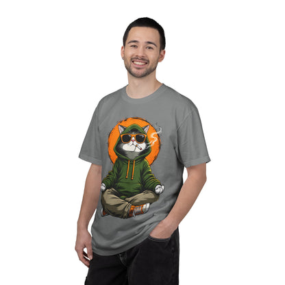 Meditating Cat in Sunglasses T-Shirt
