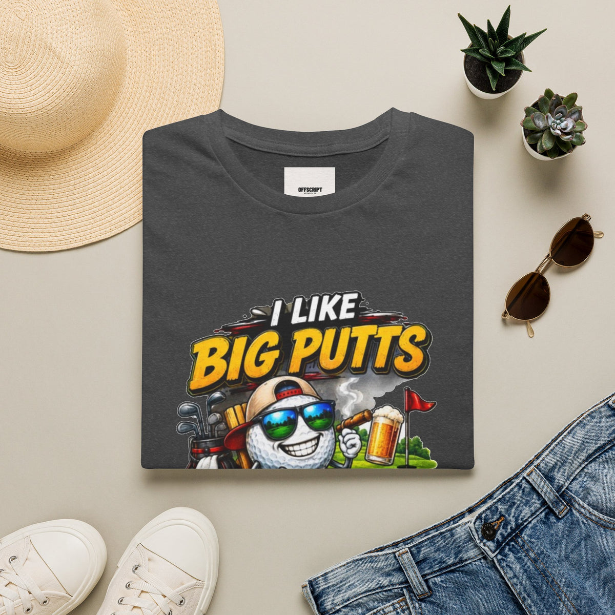 I Like Big Putts Golf T-Shirt — Funny Golf Cartoon 'And I Cannot Lie' Shirt