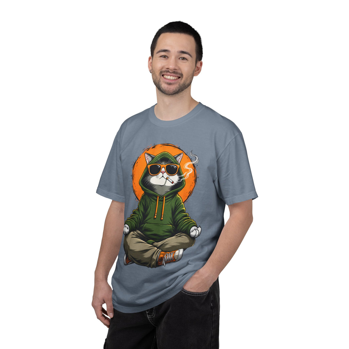 Meditating Cat in Sunglasses T-Shirt