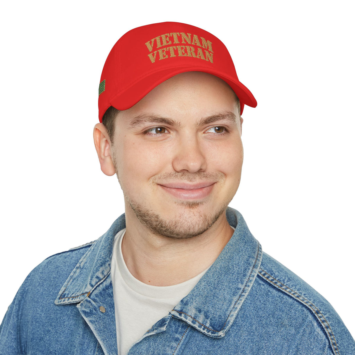 Vietnam Veteran Baseball Cap — Embroidered Gold Text Low Profile Hat for Veterans & Memorial Events