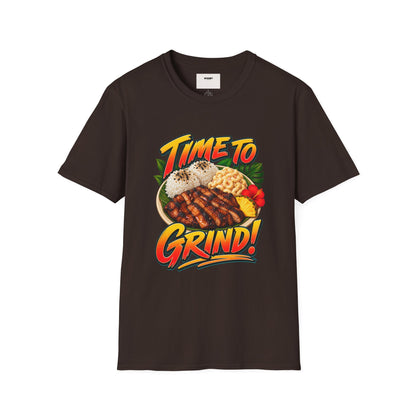 Time To Grind T-Shirt — Hawaiian Plate BBQ Graphic Tee