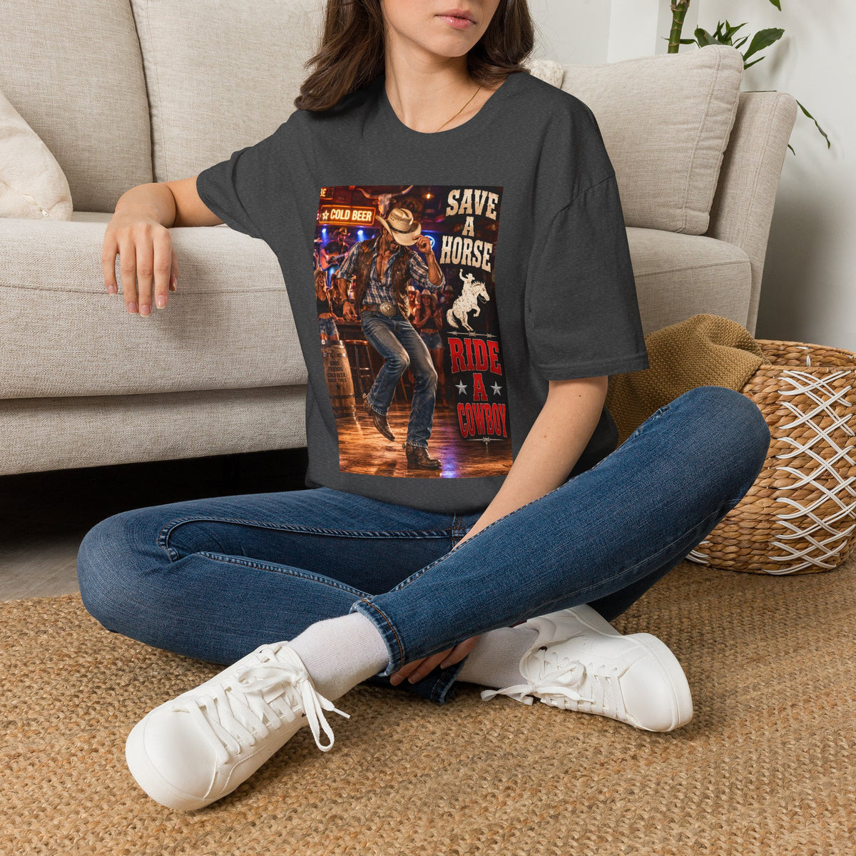 Save a Horse Ride a Cowboy T-Shirt — Country Western Cowboy Graphic Tee