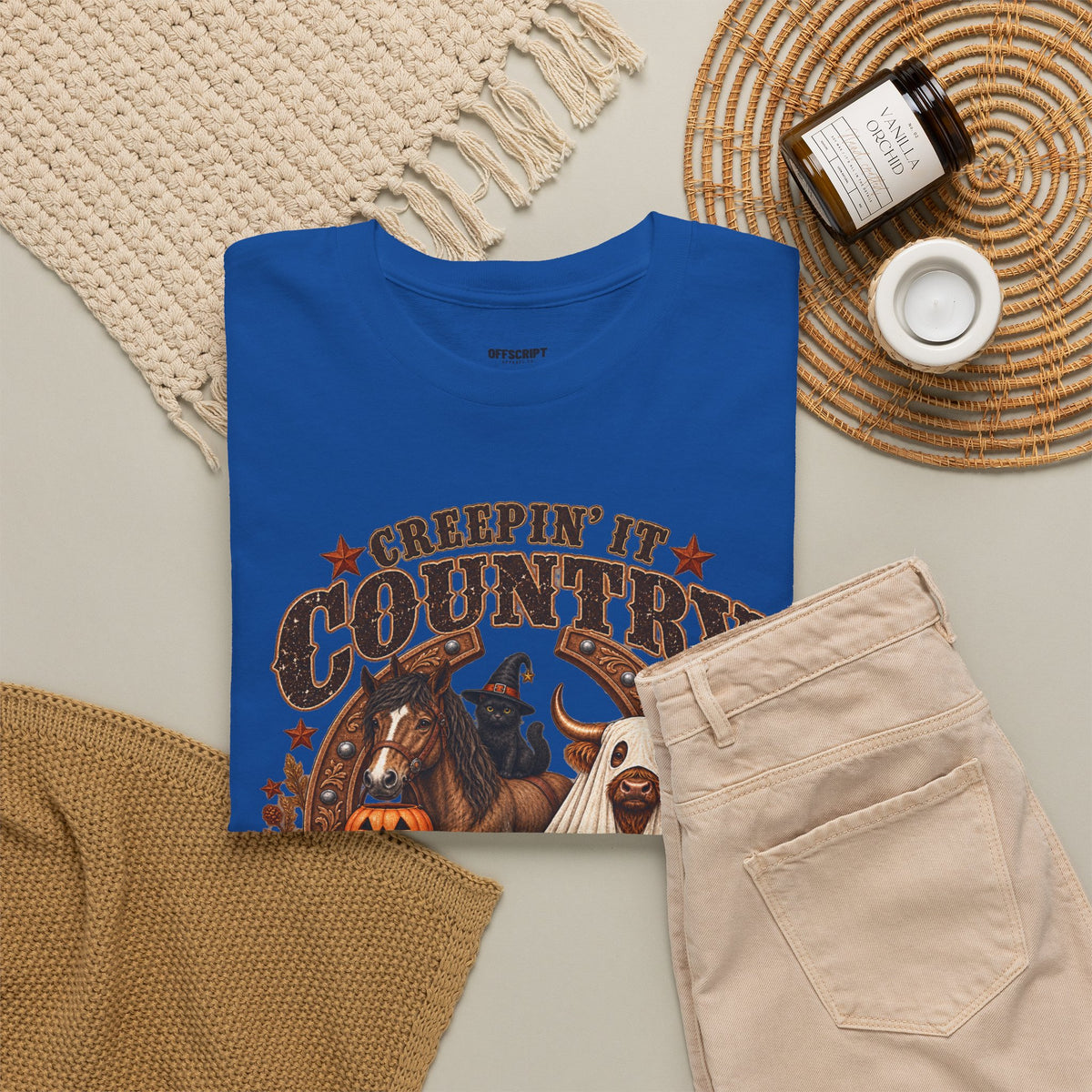 Country Halloween Tee — "Keepin' It Country Boo Y'all" Farm Animal Pumpkin T-Shirt