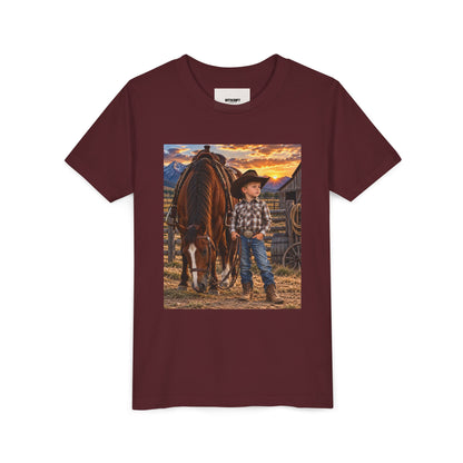 Youth Western Cowboy Tee — Little Cowboy & Horse Graphic Shirt