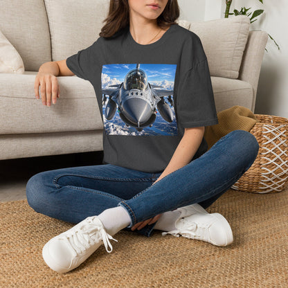 Fighter Jet Front View Tee — Military Aviation Pilot T-Shirt