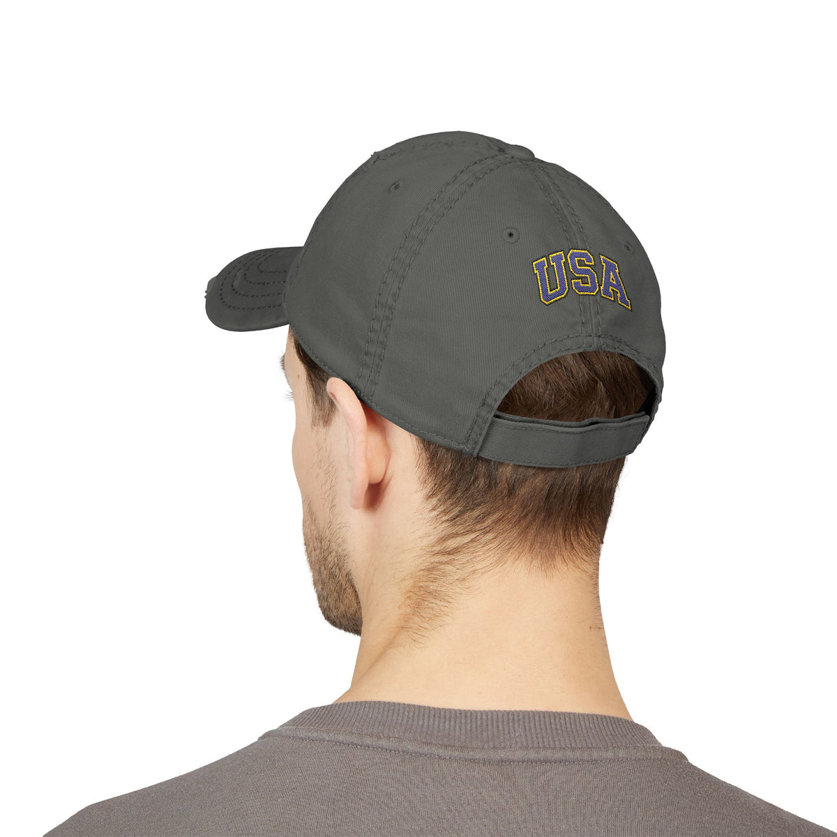 Veteran Embroidered Distressed Dad Hat — USA Honor Gratitude