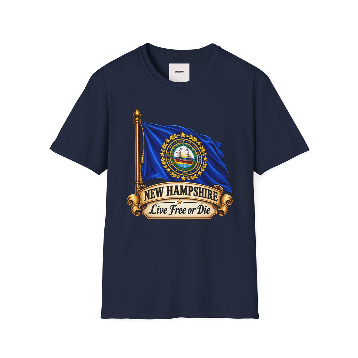 New Hampshire Flag T-Shirt — "Live Free or Die" State Pride Tee