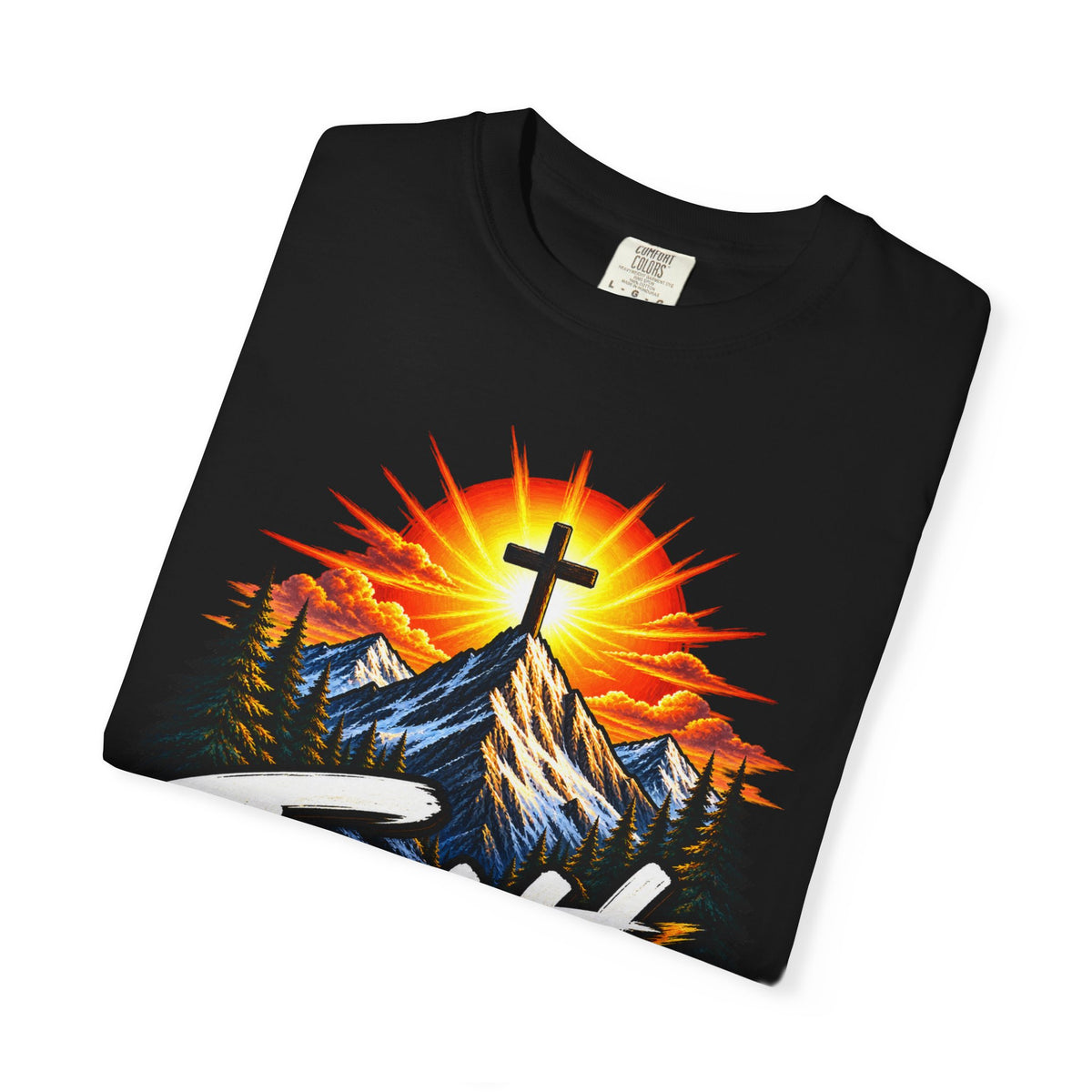 Faith Can Move Mountains T-Shirt | Christian Cross Mountain Graphic