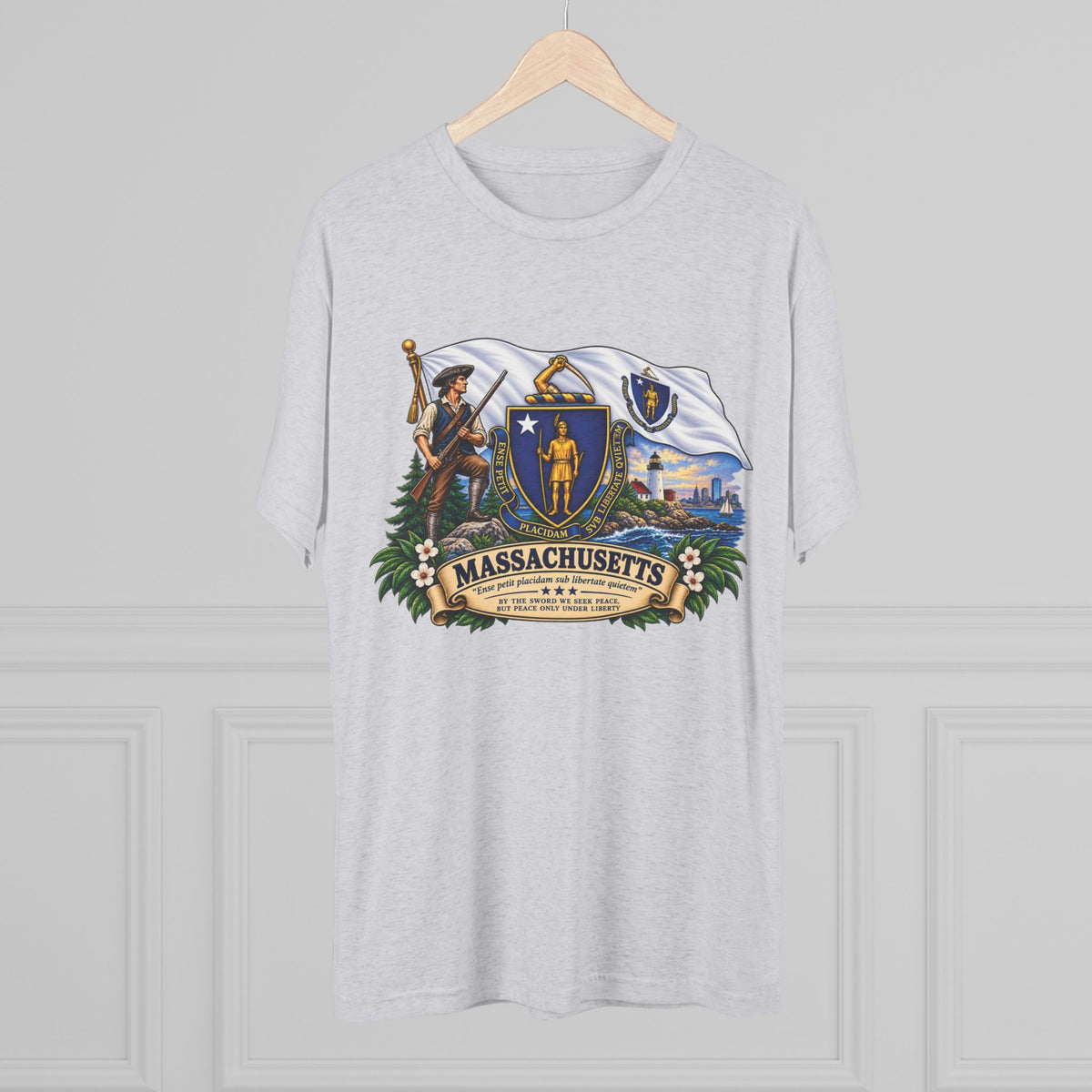 Massachusetts State Flag T‑Shirt — Vintage Coat of Arms Tee