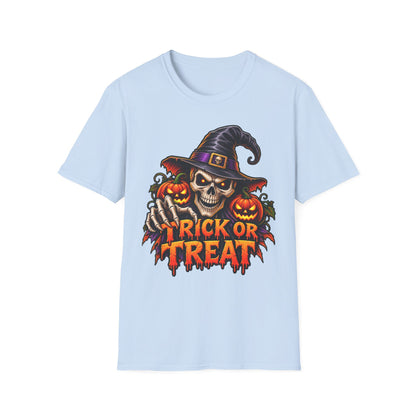 Halloween Skull Witch T-Shirt — Trick or Treat Pumpkin Graphic Tee