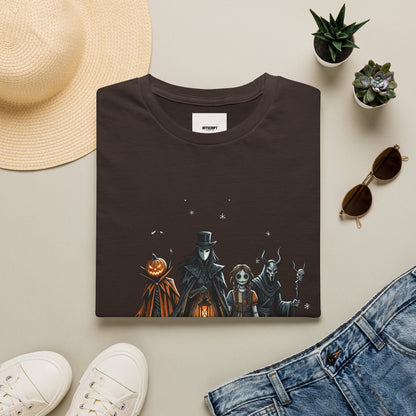 Halloween Gothic Crew T-Shirt — Haunted Pumpkin, Witch & Spooky Friends Design