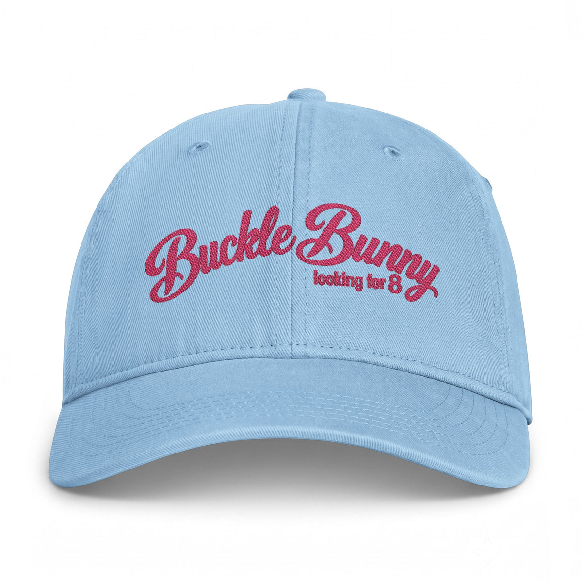 Coastal Washed Cap — Pink Script "Buckle Bunny" Embroidered Baseball Hat
