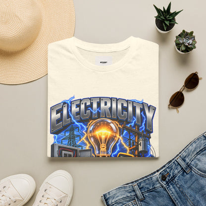 Electricity Graphic T-Shirt — Vintage Lightbulb Power Design