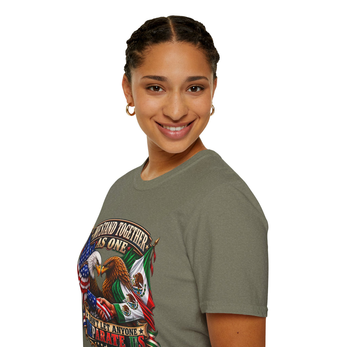 We Stand Together As One Eagle T-Shirt — USA & Mexico Unity Patriotic Tee