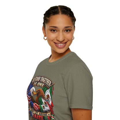 We Stand Together As One Eagle T-Shirt — USA & Mexico Unity Patriotic Tee