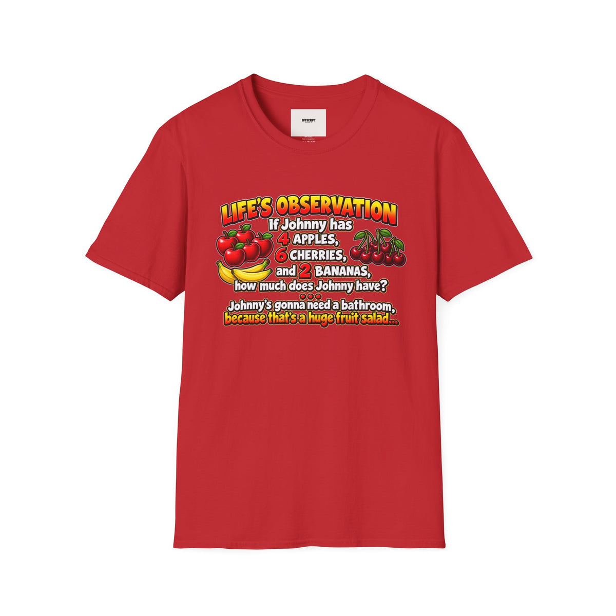 Life’s Observation Fruit Puzzle T-Shirt — Funny Johnny Math Joke Tee