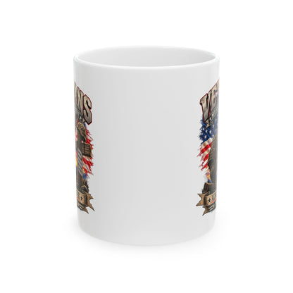 Veterans Eagle Ceramic Mug — American Flag Military Tribute (11oz & 15oz)