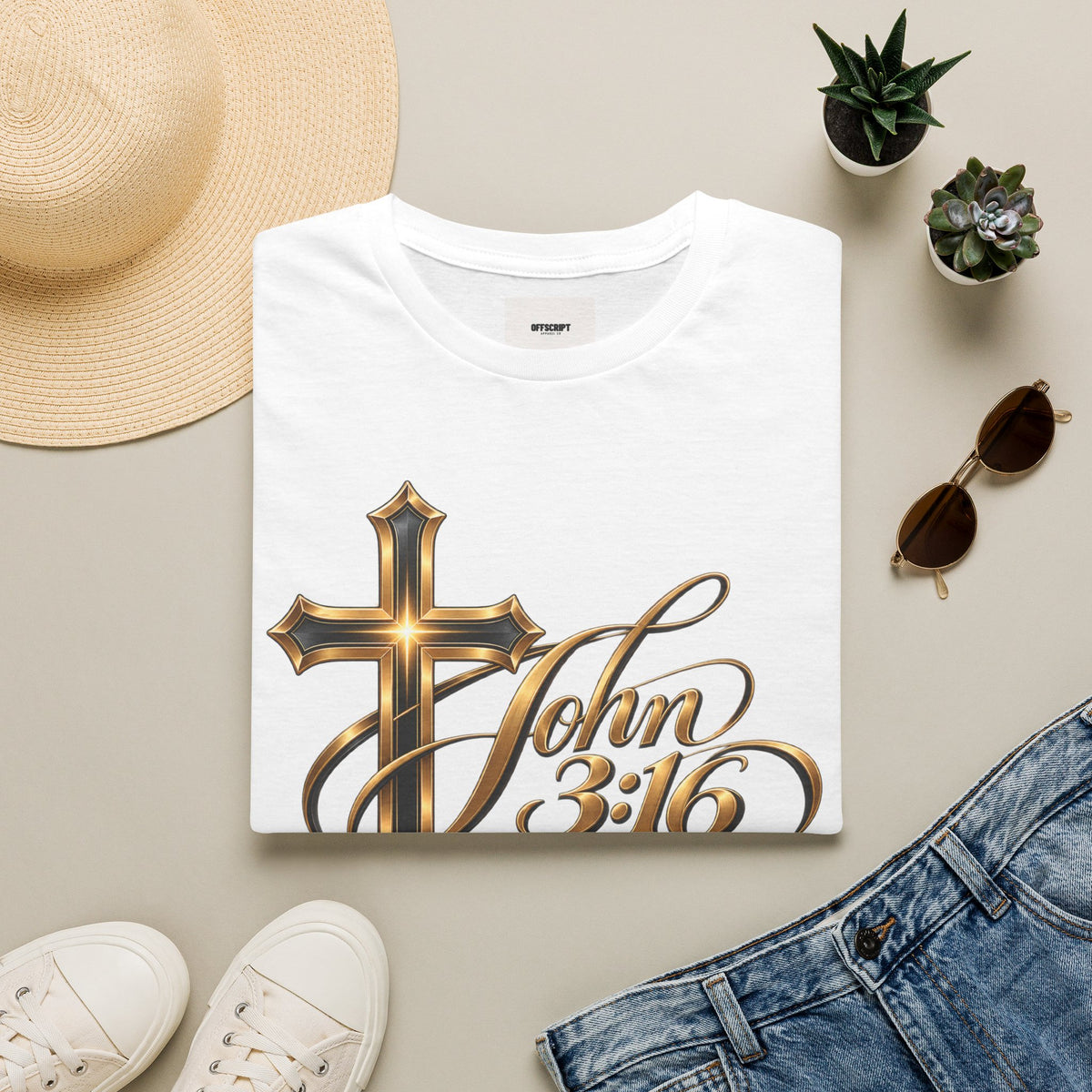 John 3:16 Cross T-Shirt — Inspirational Christian Scripture Tee