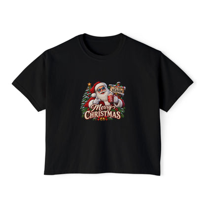 Merry Christmas Santa Women's Boxy Tee