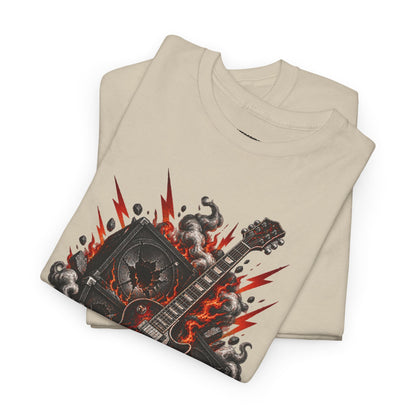 Electric Skull Guitar T‑Shirt — Rock & Metal Graphic Tee for Musicians and Fans