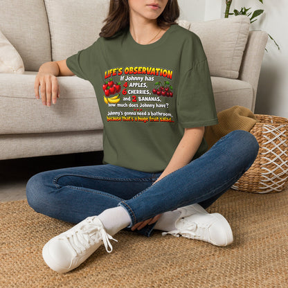 Life’s Observation Fruit Puzzle T-Shirt — Funny Johnny Math Joke Tee