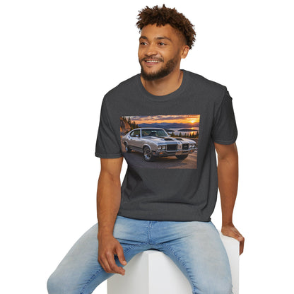 Classic Muscle Car T-Shirt – Vintage Oldsmobile Sunset Graphic Tee