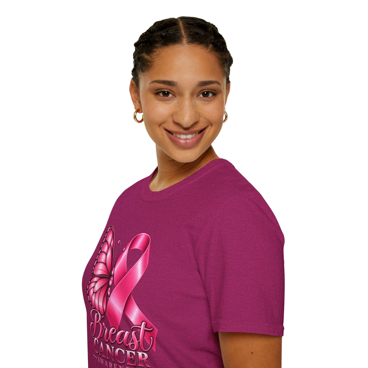 Pink Ribbon Butterfly Breast Cancer Awareness T-Shirt | Support Ribbon Tee
