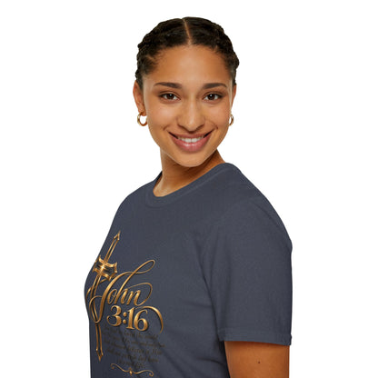 John 3:16 Cross T-Shirt — Inspirational Christian Scripture Tee