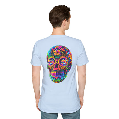 Sugar Skull T-Shirt — Colorful Day of the Dead Floral Skull Tee